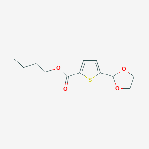 molecular formula C12H16O4S B1324139 Butyl 5-(1,3-dioxolan-2-YL)-2-thiophenecarboxylate CAS No. 898772-14-0