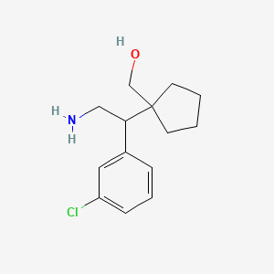 molecular formula C14H20ClNO B13241406 {1-[2-Amino-1-(3-chlorophenyl)ethyl]cyclopentyl}methanol 