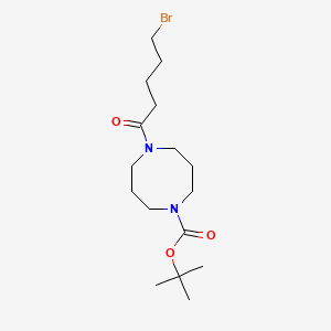 molecular formula C16H29BrN2O3 B13241454 tert-Butyl 5-(5-bromopentanoyl)-1,5-diazocane-1-carboxylate 