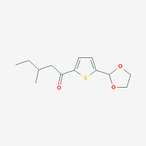molecular formula C13H18O3S B1324148 5-(1,3-Dioxolan-2-YL)-2-thienyl 2-methylbutyl ketone CAS No. 898772-92-4