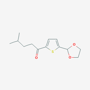 molecular formula C13H18O3S B1324149 5-(1,3-Dioxolan-2-YL)-2-thienyl 3-methylbutyl ketone CAS No. 898772-94-6