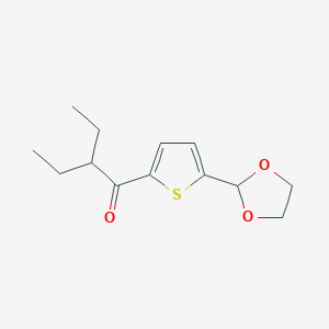 molecular formula C13H18O3S B1324150 5-(1,3-Dioxolan-2-YL)-2-thienyl 1-ethylpropyl ketone CAS No. 898772-96-8
