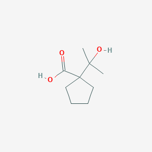 molecular formula C9H16O3 B13241508 1-(2-Hydroxypropan-2-yl)cyclopentane-1-carboxylic acid 