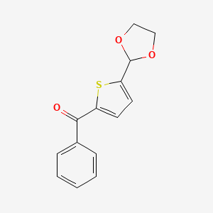 B1324151 2-Benzoyl-5-(1,3-dioxolan-2-YL)thiophene CAS No. 898773-05-2
