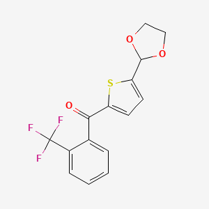molecular formula C15H11F3O3S B1324152 5-(1,3-二氧戊环-2-基)-2-(2-三氟甲基苯甲酰)噻吩 CAS No. 898773-26-7