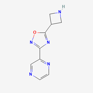 molecular formula C9H9N5O B13241532 2-[5-(Azetidin-3-yl)-1,2,4-oxadiazol-3-yl]pyrazine 