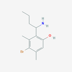 molecular formula C12H18BrNO B13241544 2-(1-Aminobutyl)-4-bromo-3,5-dimethylphenol 