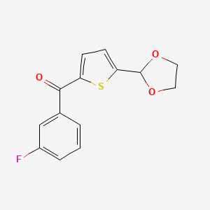 molecular formula C14H11FO3S B1324155 5-(1,3-Dioxolan-2-YL)-2-(3-fluorobenzoyl)thiophene CAS No. 898773-38-1