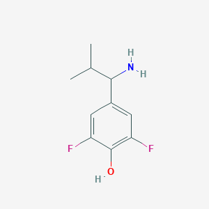 molecular formula C10H13F2NO B13241565 4-(1-Amino-2-methylpropyl)-2,6-difluorophenol 