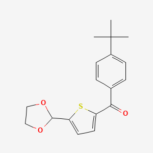 molecular formula C18H20O3S B1324157 2-(4-T-Butylbenzoyl)-5-(1,3-dioxolan-2-YL)thiophene CAS No. 898778-43-3