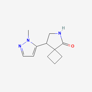 molecular formula C11H15N3O B13241598 8-(1-Methyl-1H-pyrazol-5-yl)-6-azaspiro[3.4]octan-5-one 