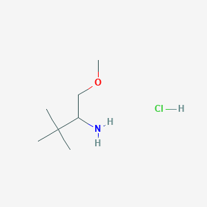 molecular formula C7H18ClNO B13241758 1-Methoxy-3,3-dimethylbutan-2-amine hydrochloride 