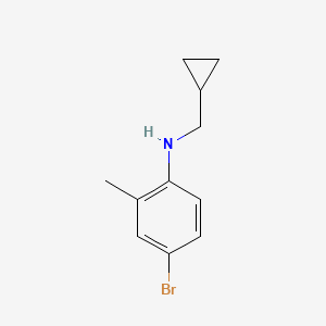 molecular formula C11H14BrN B13241790 4-bromo-N-(cyclopropylmethyl)-2-methylaniline 