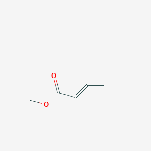 molecular formula C9H14O2 B13241796 Methyl 2-(3,3-dimethylcyclobutylidene)acetate 