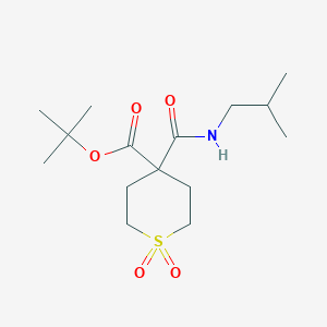 molecular formula C15H27NO5S B13241809 Tert-butyl 4-(2-methylpropylcarbamoyl)-1,1-dioxothiane-4-carboxylate 