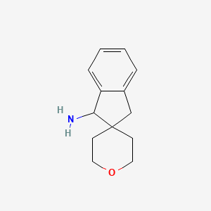 molecular formula C13H17NO B13242012 1,3-Dihydrospiro[indene-2,4'-oxane]-3-amine 