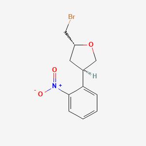 molecular formula C11H12BrNO3 B13242024 (2R,4R)-2-(Bromomethyl)-4-(2-nitrophenyl)oxolane 