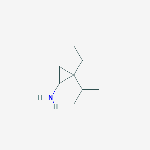 molecular formula C8H17N B13242026 2-Ethyl-2-(propan-2-yl)cyclopropan-1-amine 