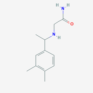 molecular formula C12H18N2O B13242045 2-{[1-(3,4-Dimethylphenyl)ethyl]amino}acetamide 