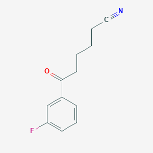 molecular formula C12H12FNO B1324212 6-(3-Fluorophenyl)-6-oxohexanenitrile CAS No. 898767-21-0