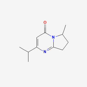 molecular formula C11H16N2O B13242148 6-Methyl-2-(propan-2-yl)-4H,6H,7H,8H-pyrrolo[1,2-a]pyrimidin-4-one 
