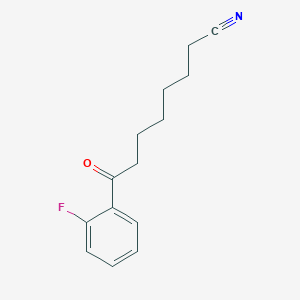 molecular formula C14H16FNO B1324219 8-(2-Fluorophenyl)-8-oxooctanenitrile CAS No. 898767-42-5
