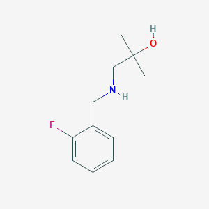 molecular formula C11H16FNO B13242197 1-{[(2-Fluorophenyl)methyl]amino}-2-methylpropan-2-ol 