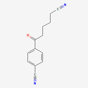 molecular formula C13H12N2O B1324220 6-(4-Cyanophenyl)-6-oxohexanenitrile CAS No. 898767-51-6