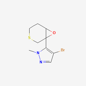 molecular formula C9H11BrN2OS B13242212 4-Bromo-1-methyl-5-{7-oxa-3-thiabicyclo[4.1.0]heptan-1-yl}-1H-pyrazole 