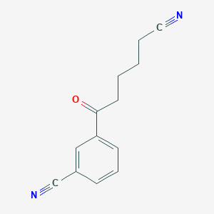 molecular formula C13H12N2O B1324222 6-(3-Cyanophenyl)-6-oxohexanenitrile CAS No. 898767-62-9