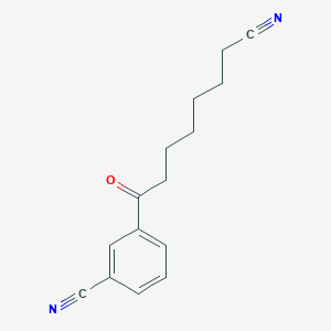 molecular formula C15H16N2O B1324223 8-(3-Cyanophenyl)-8-oxooctanenitrile CAS No. 898767-66-3