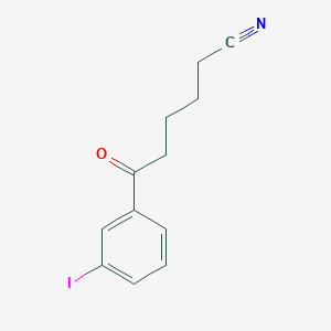 molecular formula C12H12INO B1324232 6-(3-Iodophenyl)-6-oxohexanenitrile CAS No. 898767-95-8