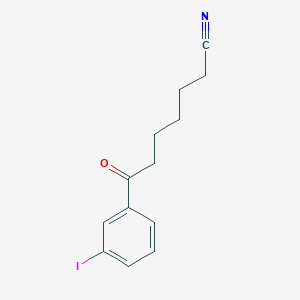 molecular formula C13H14INO B1324233 7-(3-Iodophenyl)-7-oxoheptanenitrile CAS No. 898767-97-0