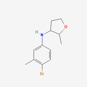 molecular formula C12H16BrNO B13242369 N-(4-Bromo-3-methylphenyl)-2-methyloxolan-3-amine 