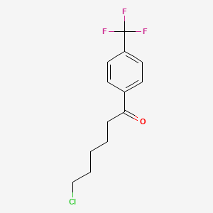 molecular formula C13H14ClF3O B1324240 6-Chloro-1-oxo-1-(4-trifluoromethylphenyl)hexane CAS No. 890043-20-6