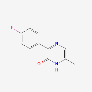 molecular formula C11H9FN2O B13242443 3-(4-Fluorophenyl)-6-methyl-1,2-dihydropyrazin-2-one 