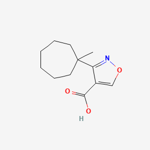 molecular formula C12H17NO3 B13242502 3-(1-Methylcycloheptyl)-1,2-oxazole-4-carboxylic acid 