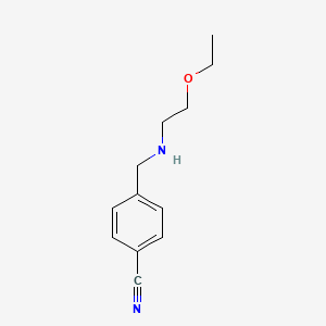 molecular formula C12H16N2O B13242528 4-{[(2-Ethoxyethyl)amino]methyl}benzonitrile 