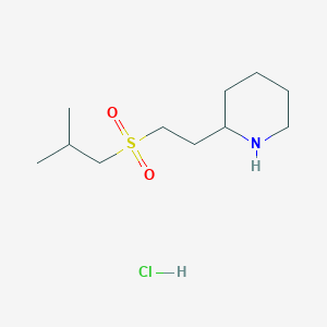 molecular formula C11H24ClNO2S B13242574 2-(2-[(2-Methylpropyl)sulfonyl]ethyl)piperidine hydrochloride 