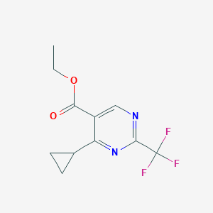 molecular formula C11H11F3N2O2 B1324258 4-Cyclopropyl-2-(trifluoromethyl)pyrimidine-5-carboxylic acid ethyl ester CAS No. 887409-11-2