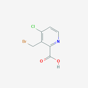 molecular formula C7H5BrClNO2 B13242591 3-(Bromomethyl)-4-chloropyridine-2-carboxylic acid 