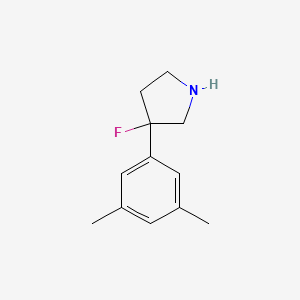 molecular formula C12H16FN B13242652 3-(3,5-Dimethylphenyl)-3-fluoropyrrolidine 