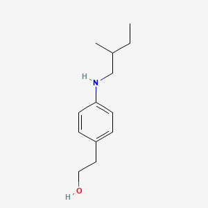 molecular formula C13H21NO B13242656 2-{4-[(2-Methylbutyl)amino]phenyl}ethan-1-ol 