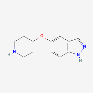 molecular formula C12H15N3O B1324272 5-(piperidin-4-yloxy)-1H-indazole CAS No. 478827-08-6