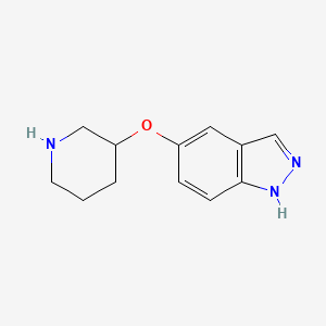 molecular formula C12H15N3O B1324273 5-(Piperidin-3-yloxy)-1H-indazole CAS No. 478831-60-6
