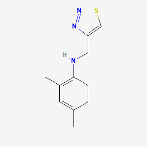 molecular formula C11H13N3S B13242741 2,4-Dimethyl-N-(1,2,3-thiadiazol-4-ylmethyl)aniline 