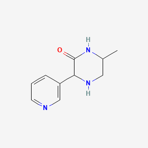 molecular formula C10H13N3O B13242744 6-Methyl-3-(pyridin-3-yl)piperazin-2-one 