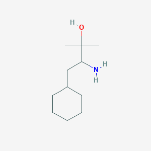 molecular formula C11H23NO B13242772 3-Amino-4-cyclohexyl-2-methylbutan-2-ol 