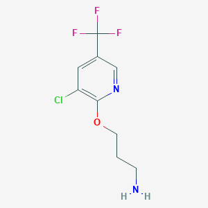 molecular formula C9H10ClF3N2O B13242782 2-(3-Aminopropoxy)-3-chloro-5-(trifluoromethyl)pyridine 