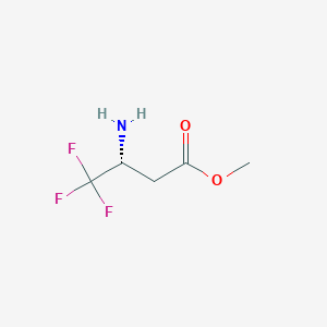 molecular formula C5H8F3NO2 B13242866 Methyl (3R)-3-amino-4,4,4-trifluorobutanoate 